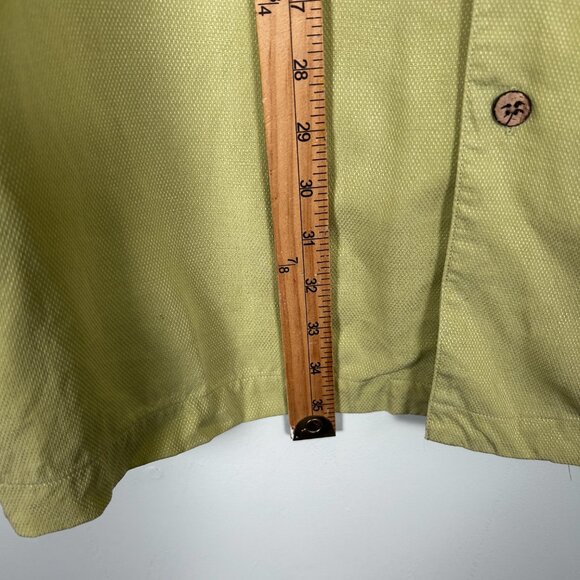 Caribbean Shirt Mens Tall XL Collared Green Button-up Parrot Island Pocket Shirt - Picture 4 of 6